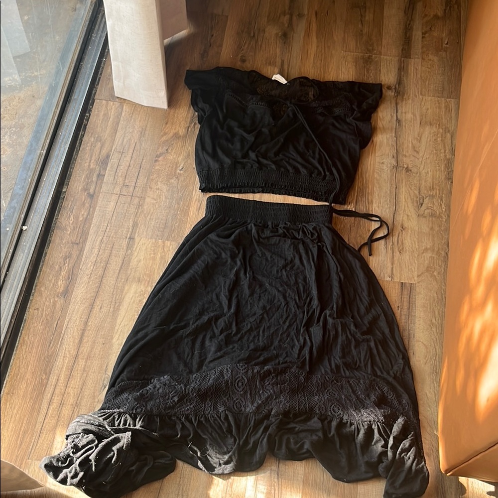 Joyfolie Black Two-Piece Girls Formal Dress Set